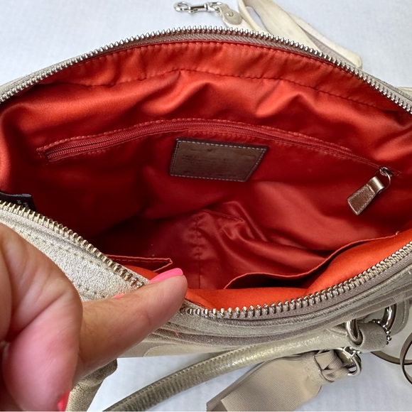 Vintage Coach Poppy Signature C Jacquard Sateen Lurex Satchel - Picture 6 of 6